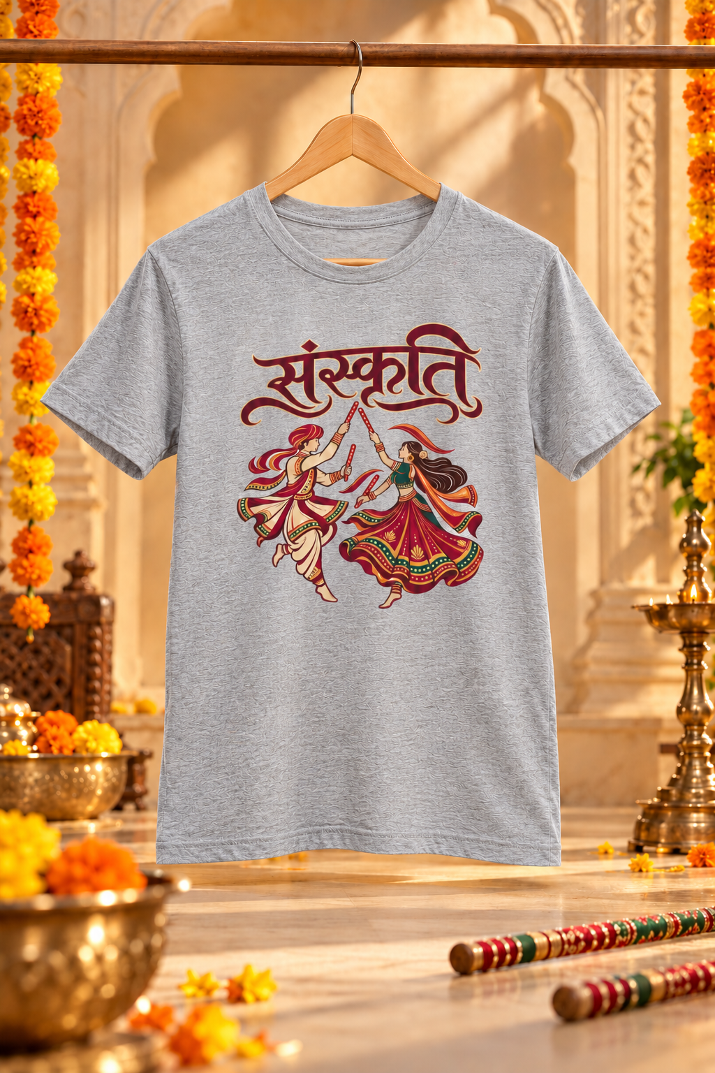 Sanskruti-Garba-Unisex Classic Crew T-Shirt