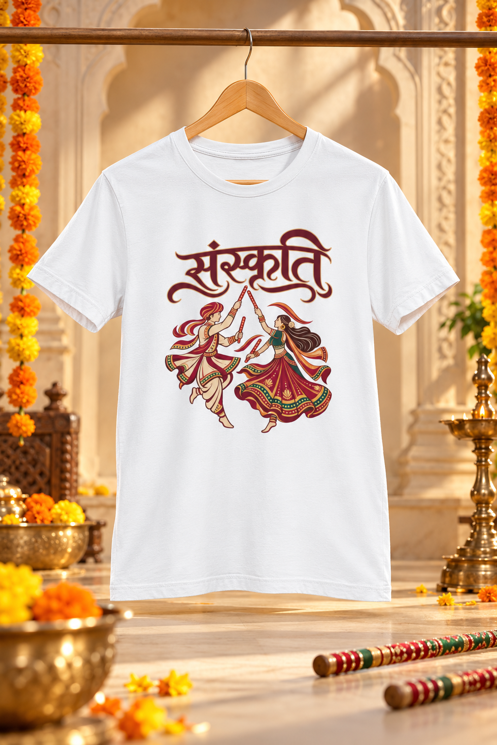 Sanskruti-Garba-Unisex Classic Crew T-Shirt