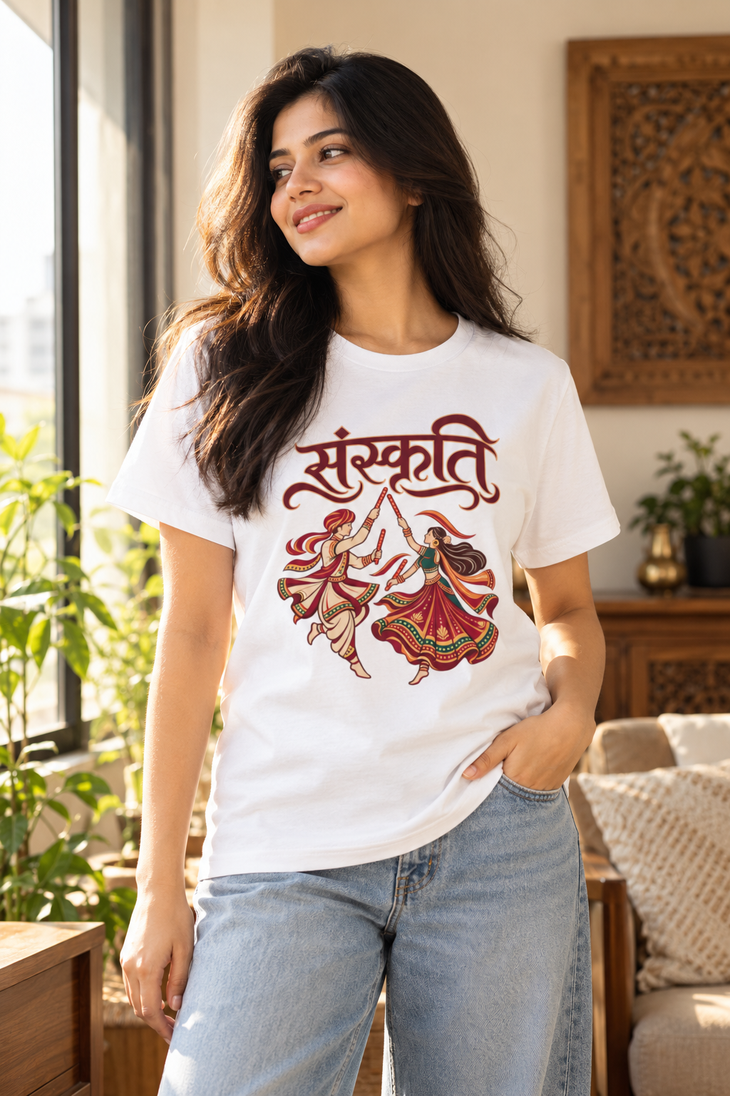 Sanskruti-Garba-Unisex Classic Crew T-Shirt